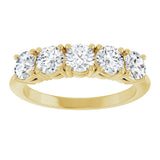 14K Gold Round Lab-Grown Diamond Five-Stone Anniversary Band - 1 1/3-3 5/8 CTW - Yellow Gold - view 3