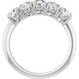14K Gold Round Lab-Grown Diamond Five-Stone Anniversary Band - 1 1/3-3 5/8 CTW - White Gold - view 2