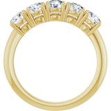 14K Gold Round Natural Diamond Five-Stone Anniversary Band - 1 1/3-3 7/8 CTW - Yellow Gold - view 2