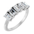 Platinum Emerald Lab-Grown Diamond Five-Stone Anniversary Band - 4.5x3mm Stones