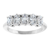 Platinum Oval Natural Diamond Five-Stone Anniversary Band - 1 1/6-1 7/8 CTW - view 3