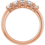 14K Gold Oval Natural Diamond Five-Stone Anniversary Band - 1 1/6-1 7/8 CTW - Rose Gold - view 2