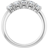 Platinum Oval Natural Diamond Five-Stone Anniversary Band - 1 1/6-1 7/8 CTW - view 2
