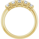 14K Gold Oval Natural Diamond Five-Stone Anniversary Band - 1 1/6-1 7/8 CTW - Yellow Gold - view 2
