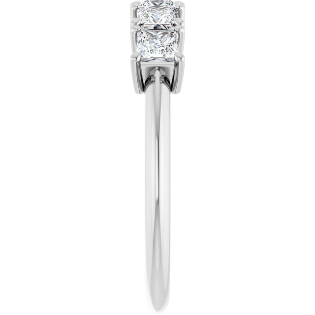 Platinum Square Natural Diamond Five-Stone Anniversary Band - 3/4 CTW - view 4