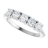 Platinum Round Lab-Grown Diamond Five-Stone Anniversary Band - 1/6-3/4 CTW - view 5