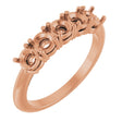 14K Gold Round Lab-Grown Diamond Five-Stone Anniversary Band - 3.75mm Stones - Rose Gold