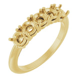 14K Gold Round Lab-Grown Diamond Five-Stone Anniversary Band - 3.75mm Stones - Yellow Gold