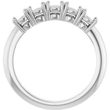 Platinum Round Lab-Grown Diamond Five-Stone Anniversary Band - 3.75mm Stones - view 3