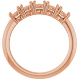 14K Gold Round Lab-Grown Diamond Five-Stone Anniversary Band - 3.75mm Stones - Rose Gold - view 3