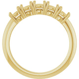 14K Gold Round Lab-Grown Diamond Five-Stone Anniversary Band - 3.75mm Stones - Yellow Gold - view 3
