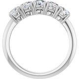 14K Gold Round Lab-Grown Diamond Five-Stone Anniversary Band - 3.75mm Stones - White Gold - view 4