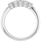 Platinum Square Natural Diamond Five-Stone Anniversary Band - 1/4-5/8 CTW - view 2