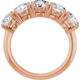 14K Gold Round Lab-Grown Diamond Five-Stone Anniversary Band - 5.5mm Stones - Rose Gold - view 2