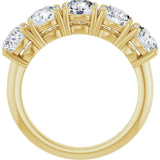 14K Gold Round Lab-Grown Diamond Five-Stone Anniversary Band - 5.5mm Stones - Yellow Gold - view 2