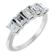 Platinum Emerald Lab-Grown Diamond Five-Stone Anniversary Band - 4x3mm Stones