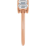 14K Gold Emerald Lab-Grown Diamond Five-Stone Anniversary Band - 1 7/8-5 1/2 CTW - Rose Gold - view 4