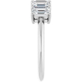 Platinum Emerald Natural Diamond Five-Stone Anniversary Band - 1 7/8-2 1/2 CTW - view 4