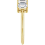 14K Gold Emerald Lab-Grown Diamond Five-Stone Anniversary Band - 1 7/8-5 1/2 CTW - Yellow Gold - view 4