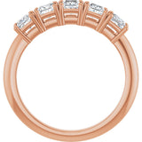 14K Gold Square Lab-Grown Diamond Five-Stone Anniversary Band - 3/4-7 CTW - Rose Gold - view 2