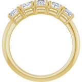 14K Gold Square Lab-Grown Diamond Five-Stone Anniversary Band - 3/4-7 CTW - Yellow Gold - view 2
