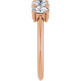 14K Gold Oval Lab-Grown Diamond Five-Stone Anniversary Band - 9/10-3 3/4 CTW - Rose Gold - view 4