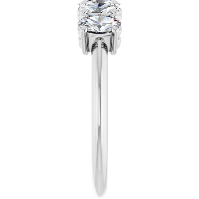 14K Gold Oval Lab-Grown Diamond Five-Stone Anniversary Band - 9/10-3 3/4 CTW - White Gold - view 4