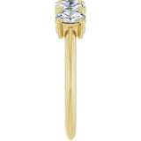 14K Gold Oval Natural Diamond Five-Stone Anniversary Band - 1 1/6-1 7/8 CTW - Yellow Gold - view 4