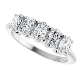 Platinum Oval Lab-Grown Diamond Five-Stone Anniversary Band - 9/10-3 3/4 CTW - view 5