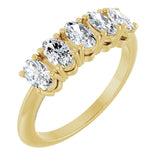 14K Gold Oval Lab-Grown Diamond Five-Stone Anniversary Band - 9/10-3 3/4 CTW - Yellow Gold