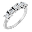 Platinum Square Natural Diamond Five-Stone Anniversary Band - 3/4 CTW