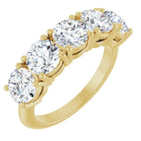 14K Gold Round Lab-Grown Diamond Five-Stone Anniversary Band - 5.5mm Stones - Yellow Gold