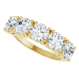 14K Gold Round Lab-Grown Diamond Five-Stone Anniversary Band - 5.5mm Stones - Yellow Gold - view 5