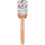 14K Gold Round Lab-Grown Diamond Five-Stone Anniversary Band - 5.5mm Stones - Rose Gold - view 4