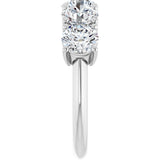 Platinum Round Lab-Grown Diamond Five-Stone Anniversary Band - 5.5mm Stones - view 4