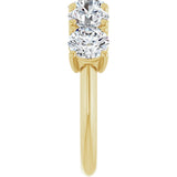 14K Gold Round Lab-Grown Diamond Five-Stone Anniversary Band - 5.5mm Stones - Yellow Gold - view 4