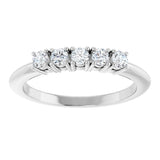 14K Gold Round Lab-Grown Diamond Five-Stone Anniversary Band - 1/6-3/4 CTW - White Gold - view 3