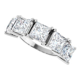 14K Gold Square Lab-Grown Diamond Five-Stone Anniversary Band - 3/4-7 CTW - White Gold - view 5