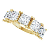 14K Gold Square Lab-Grown Diamond Five-Stone Anniversary Band - 3/4-7 CTW - Yellow Gold - view 5