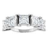 14K Gold Square Lab-Grown Diamond Five-Stone Anniversary Band - 3/4-7 CTW - White Gold - view 3