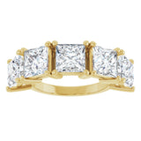 14K Gold Square Lab-Grown Diamond Five-Stone Anniversary Band - 3/4-7 CTW - Yellow Gold - view 3