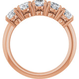 14K Gold Oval Lab-Grown Diamond Five-Stone Anniversary Band - 9/10-3 3/4 CTW - Rose Gold - view 2