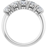 14K Gold Oval Lab-Grown Diamond Five-Stone Anniversary Band - 9/10-3 3/4 CTW - White Gold - view 2