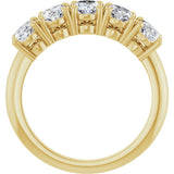 14K Gold Oval Natural Diamond Five-Stone Anniversary Band - 1 1/6-1 7/8 CTW - Yellow Gold - view 2