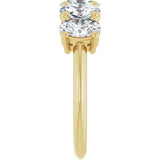 14K Gold Oval Natural Diamond Five-Stone Anniversary Band - 1 1/6-1 7/8 CTW - Yellow Gold - view 4