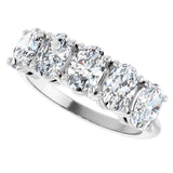 Platinum Oval Natural Diamond Five-Stone Anniversary Band - 1 1/6-1 7/8 CTW - view 5
