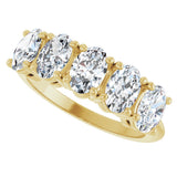 14K Gold Oval Lab-Grown Diamond Five-Stone Anniversary Band - 9/10-3 3/4 CTW - Yellow Gold - view 5
