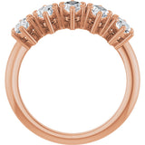 14K Gold Marquise Lab-Grown Diamond Five-Stone Anniversary Band - 7x3.5mm Stones - Rose Gold - view 2