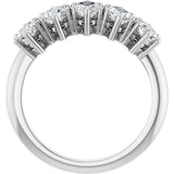 Platinum Marquise Lab-Grown Diamond Five-Stone Anniversary Band - 7x3.5mm Stones - view 2
