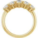 14K Gold Marquise Lab-Grown Diamond Five-Stone Anniversary Band - 7x3.5mm Stones - Yellow Gold - view 2